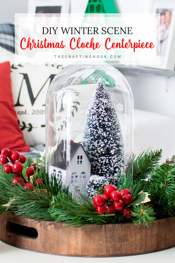 s 10 adorable ways people are decorating with bottle brush trees, Create your own winter wonderland in a glass cloche
