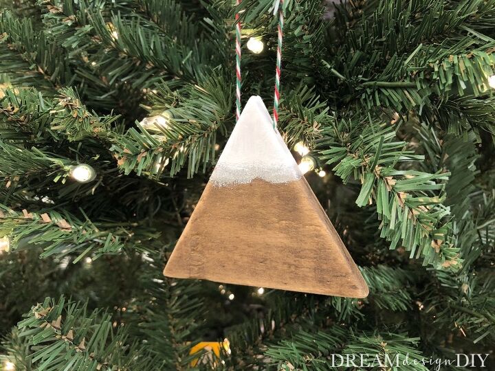 super easy diy mountain christmas ornament from pallets or scrap wood