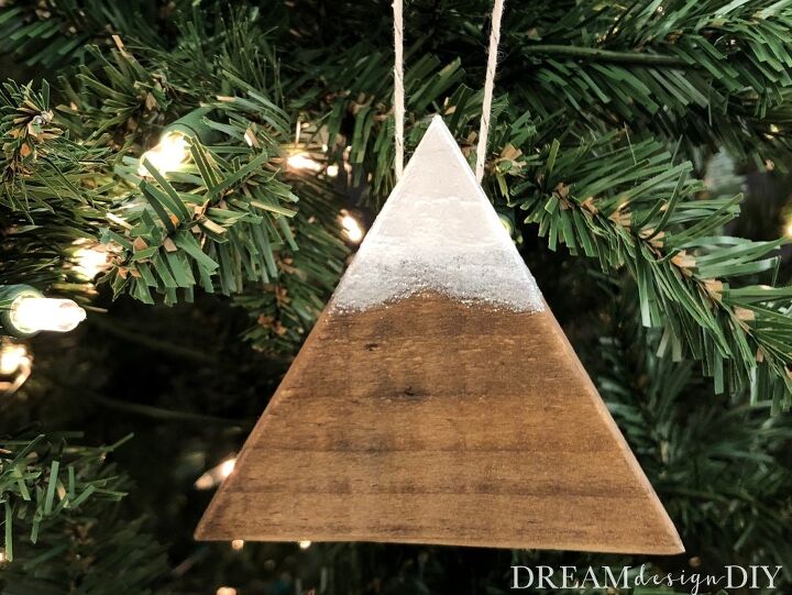 super easy diy mountain christmas ornament from pallets or scrap wood