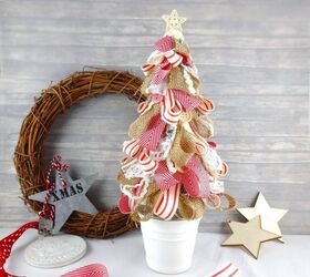 20 magical ways to dress up your christmas table, DIY a whimsical tree for your table from fabric loops