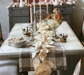 20 magical ways to dress up your christmas table, Repurpose coffee filters into a textured floral table runner