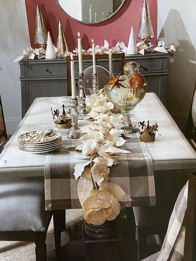 s 20 magical ways to dress up your christmas table, Repurpose coffee filters into a textured floral table runner