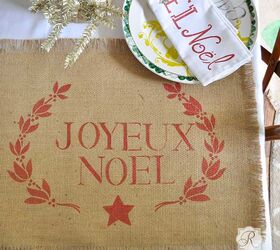 20 magical ways to dress up your christmas table, Create one of a kind placements and runners using holiday stencils