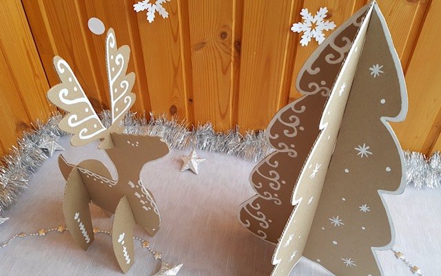 13 reasons to save your cardboard boxes this season, Cut 3D standing Christmas d cor from cardboard