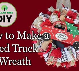 Cómo hacer una corona de cinta de Navidad de camiones rojos | Dollar Tree DIY