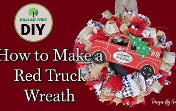 Cómo hacer una corona de cinta de Navidad de camiones rojos | Dollar Tree DIY