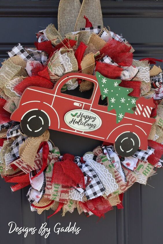 how to make a red truck christmas ribbon wreath dollar tree diy