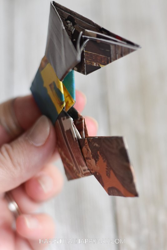 como fazer um enfeite de papel com instrues de origami
