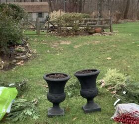 how to make beautiful outdoor planters for winter, Before