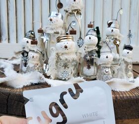 upcycled snowmen with sugru