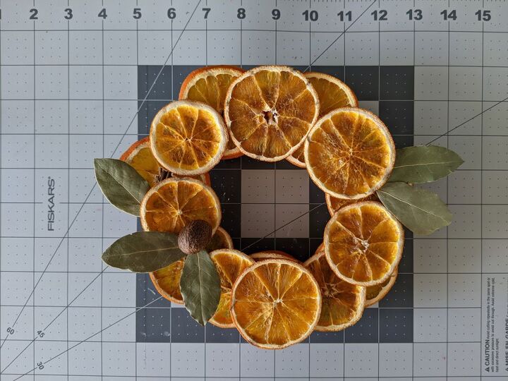 coroa de laranjas secas para sua cozinha