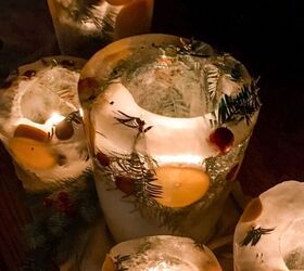 frozen hurricane candle holders