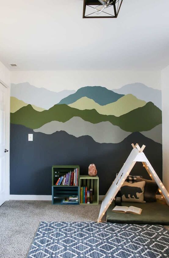 the 20 best wall makeovers of the year, Celebrate the Great Outdoors with a gorgeous mountain mural