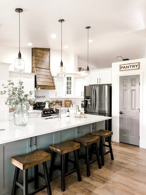 the 20 best kitchen updates people did in 2020, Give your kitchen a modern farmhouse makeover