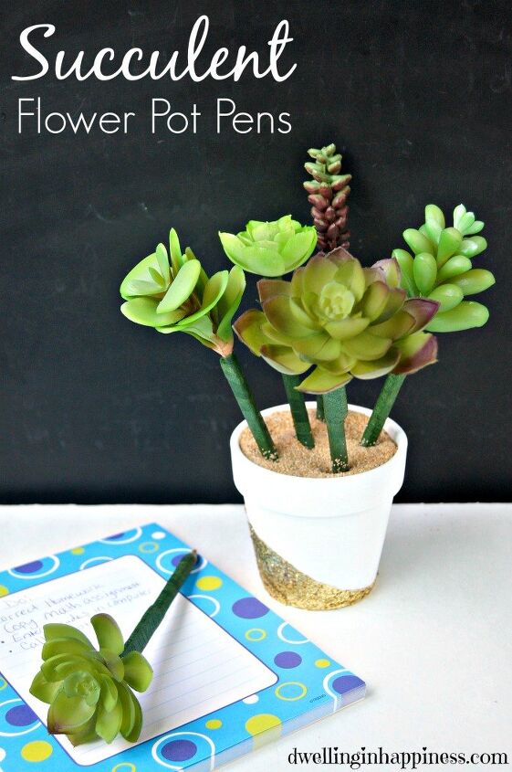 s 11 last minute gift ideas for the plant parents in your life, Plant succulent pens in a glittery flower pot