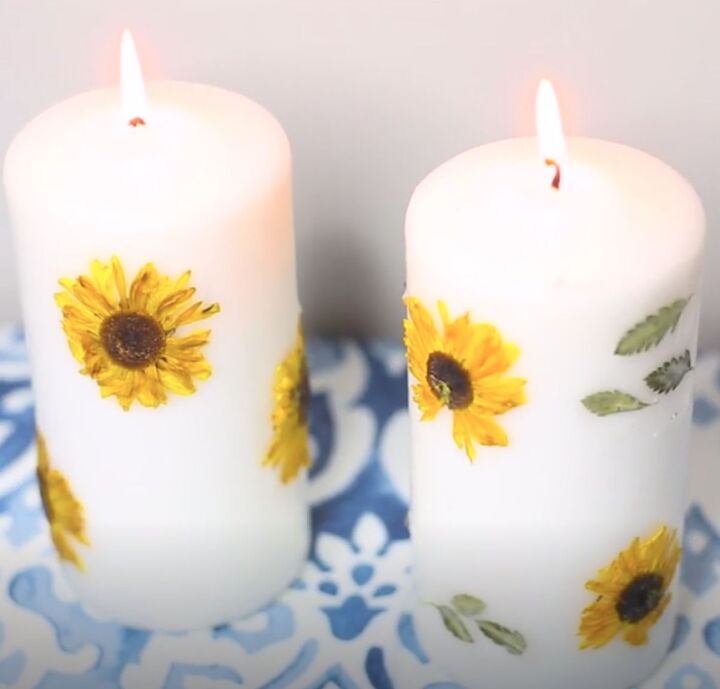 s 11 last minute gift ideas for the plant parents in your life, Beautify a plain candle with delicate flower petals