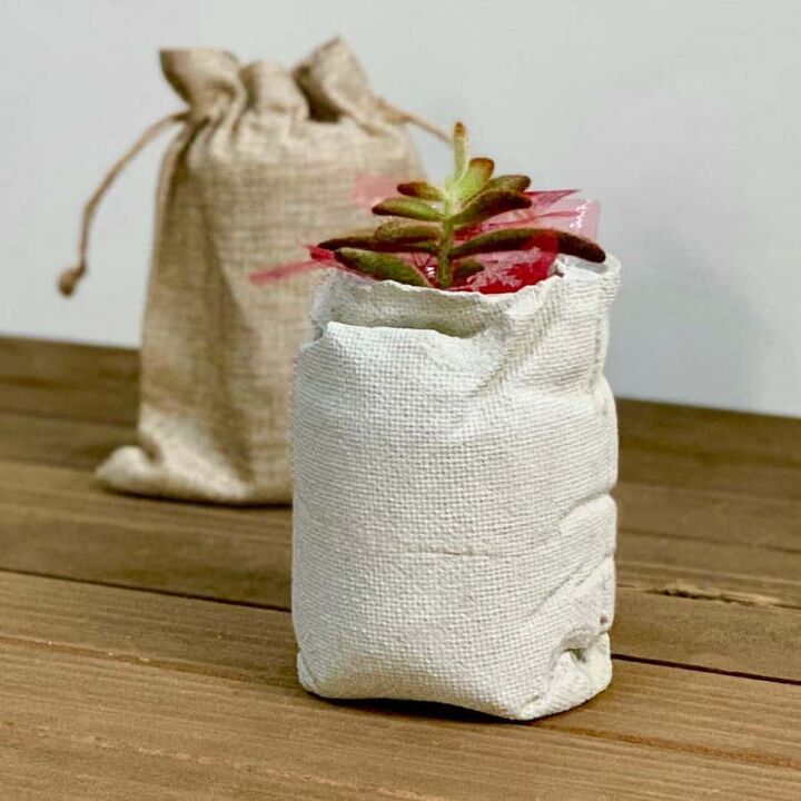 s 11 last minute gift ideas for the plant parents in your life, Go industrial chic with a concrete burlap bag planter