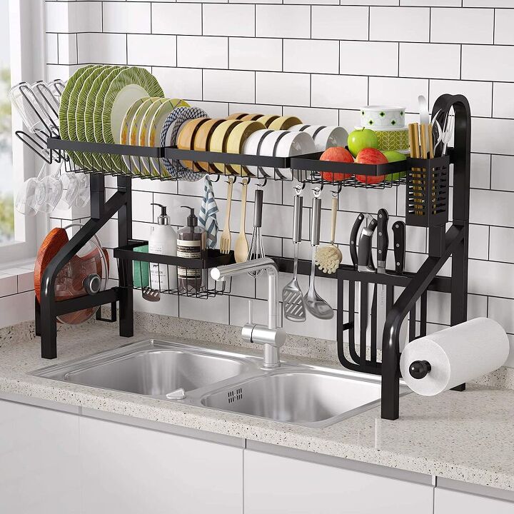 s 5 brilliant kitchen organizers you can order today on amazon, Dish Drying Rack Over the Sink