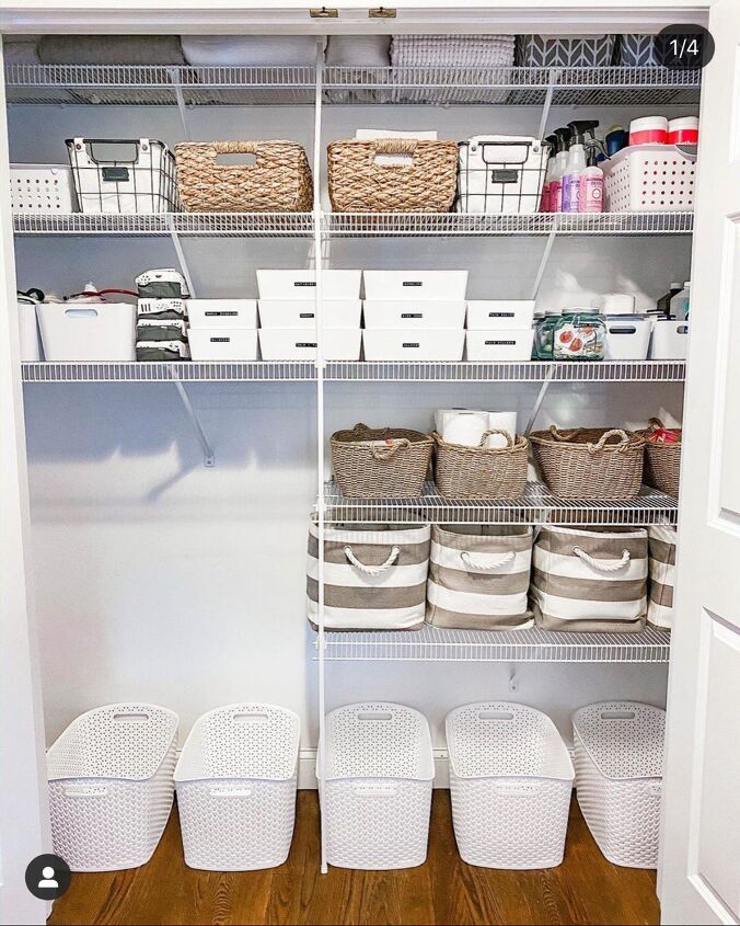 21 ideas thatll help organize your life in 2021, Transform your linen closet into a beautiful and functional storage space