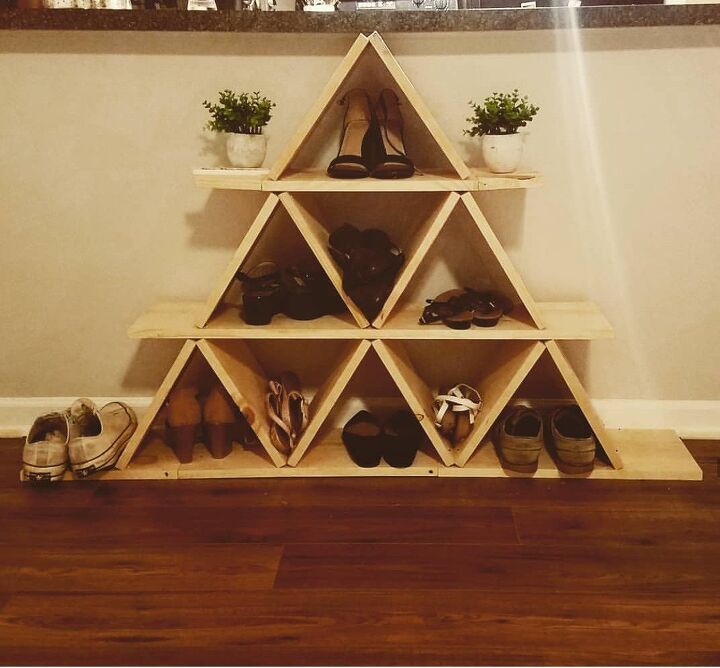 21 ideas thatll help organize your life in 2021, Stack your shoes in a quick and easy pyramid shoe rack