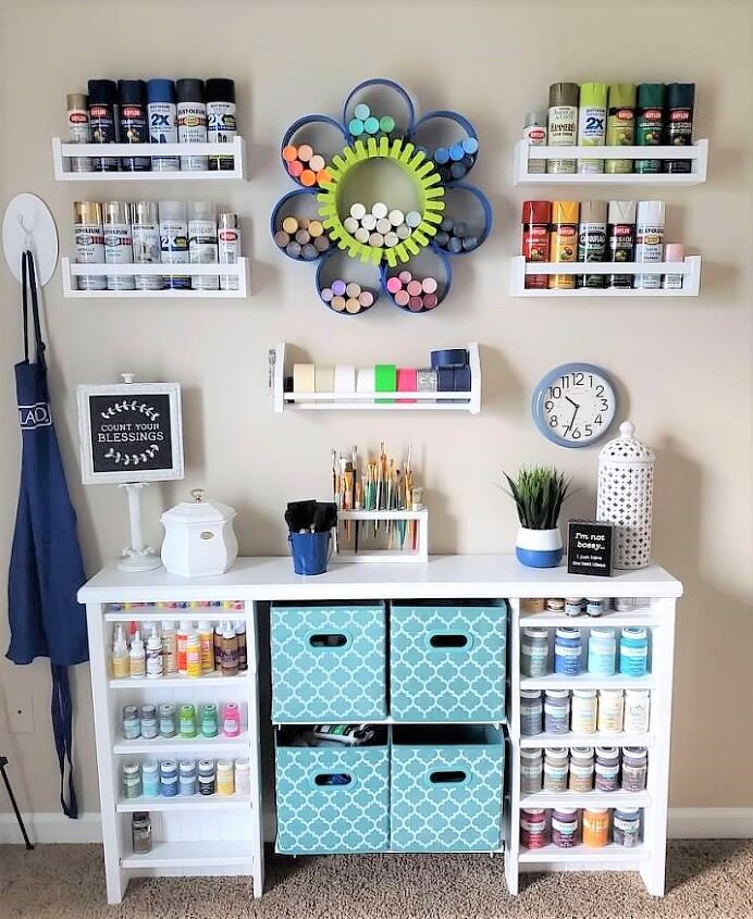 21 ideas thatll help organize your life in 2021, Store your paints in a PVC pipe wall flower