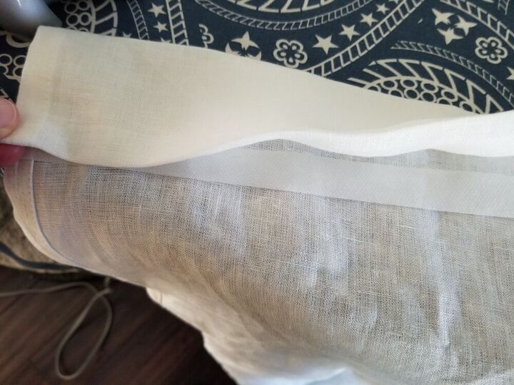 cortinas de lino sin coser a partir de manteles