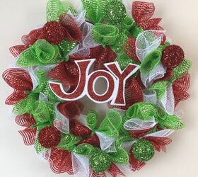 s 15 holiday wreath ideas you won t see on anyone else s front door, Make a deco mesh Christmas wreath for under