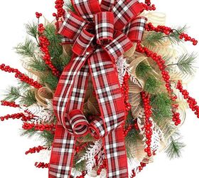 s 15 holiday wreath ideas you won t see on anyone else s front door, Make a burlap and plaid after Christmas wreat