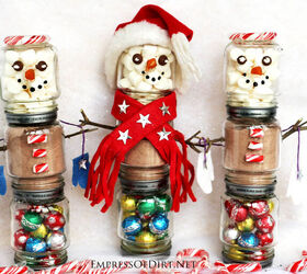 s 15 hot cocoa stations that made us smile, Build an adorable snowman hot cocoa kit with stacked jars