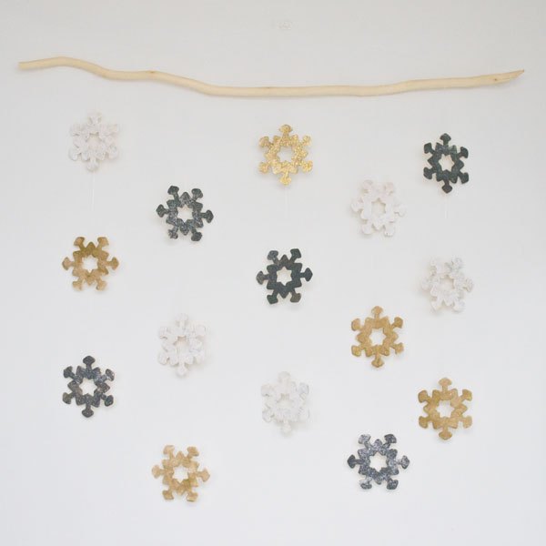 s 20 cute crafts for the kids to do while their stuck indoors, Craft a sparkly wooden snowflake wall hanging with your kids