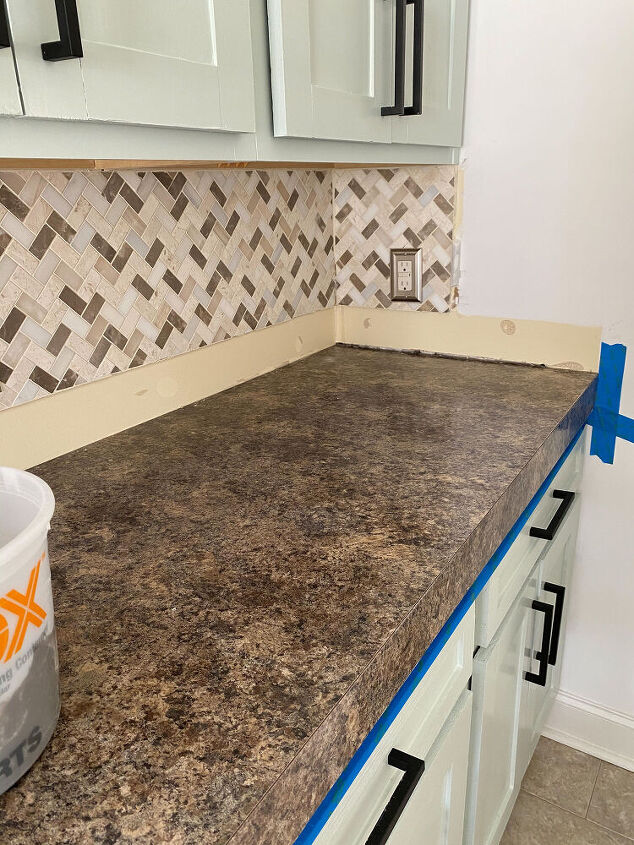 how to get the concrete countertop look for less, Before