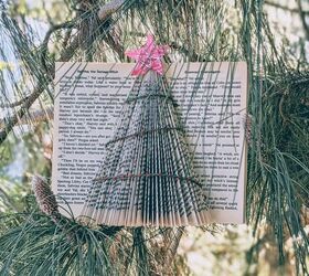 s 15 last minute christmas decorations you still have time to make, Fold an old book into a super cool Christmas tree