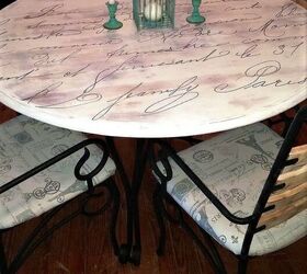 21 ways to bring your old dining table into 2021, Trace French script onto an old wood table for a romantic elegant effect