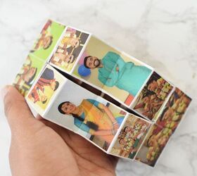 s 20 heartwarming gifts you can make from old photos, Create a magical folding photo cube from toy blocks