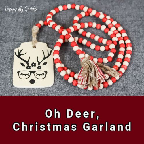 oh deer wood bead christmas garland farmhouse christmas garland