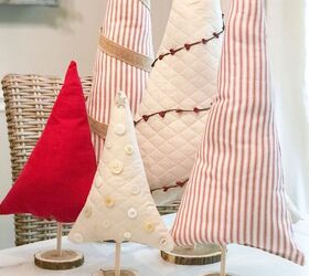 s 16 alternative christmas trees we re obsessed with this week, Craft plush Christmas trees from your favorite fabric