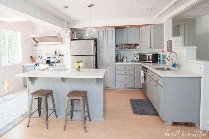s 15 unique ways to make your kitchen cabinets more beautiful, Transform your kitchen cabinets with chalk paint