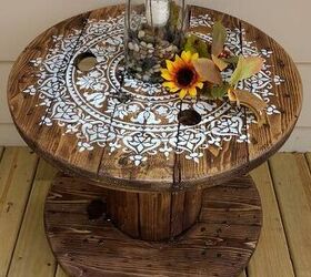 s 10 reasons why dumpster diving is one of our favorite new hobbies, Transform a cable spool into a stunning rustic table