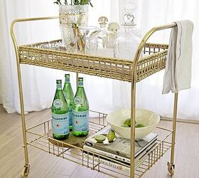 s 10 reasons why dumpster diving is one of our favorite new hobbies, Glam up a tired wicker bar cart with spray paint