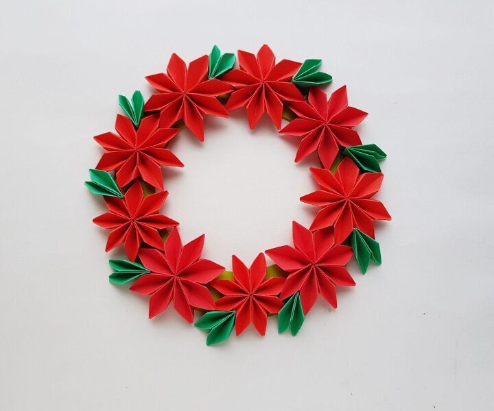 corona de flores de origami