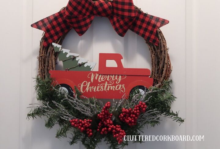 diy dollar store truck theme christmas wreath