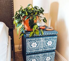10 stunning makeovers that will make you rethink your old bedroom set, Give your nightstand a whimsical floral makeover