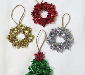 s 15 of our favorite christmas ornaments people made this year, Repurpose mini gift bows into festive easy ornaments