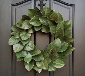 15 gorgeous ways to decorate your door after new year s, Keep it simple with a DIY magnolia leaf wreath