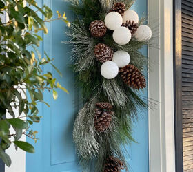 15 gorgeous ways to decorate your door after new year s, Make a stunning winter arrangement for your door
