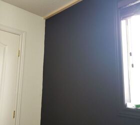 how to build a frame around a window with a curtain box, Frame above window on left