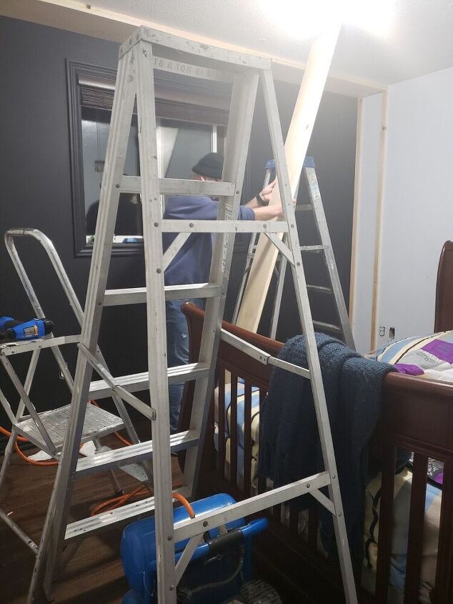 how to build a frame around a window with a curtain box, Adding the framing onto the wall