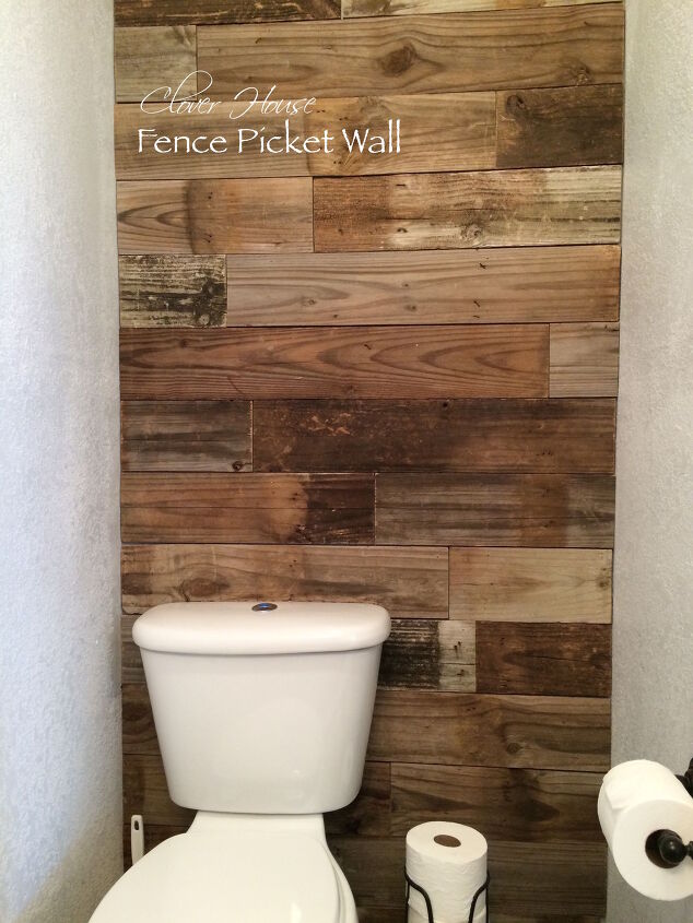10 mini makeovers that you can pull off in just 1 weekend, Repurpose fence pickets into a rustic bathroom wall