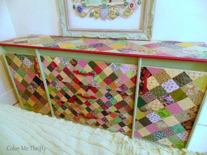 10 mini makeovers that you can pull off in just 1 weekend, Get playful with a colorful decoupaged dresser made from quilt squares
