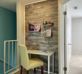 creating a space saving accent wall and workspace